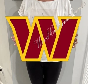 NFL Washington Commanders Logo Wood Sign 20" wide Wall Decor Handmade Party Sign - Picture 1 of 2