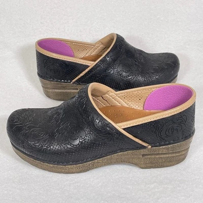 Dansko Clogs Womens EU 39 US 9 Brown Leather Floral Slip On Comfort Shoes - Image 1 of 4