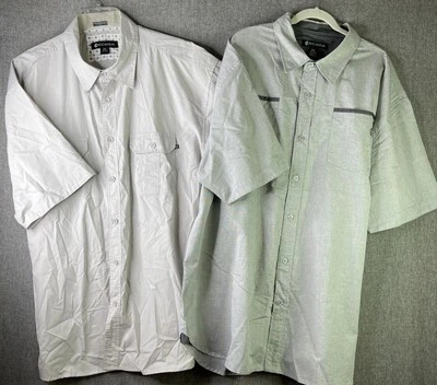 Camisa Rocawear Hombre 5XL Manga Corta Abotonada Gris Beige Lote De 2 SS7 Foto 1 de 4