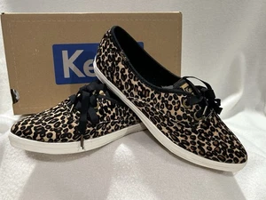 Keds Women’s Champion Black Leopard Print Lace Up Sneakers Size 7  MINT IN BOX! - Picture 1 of 8