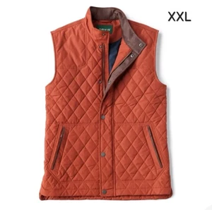 NWT ORVIS Mens XXL RT7 Diamond Quilted Rust Burnt Orange Full Zip Vest Outdoor - Picture 1 of 6