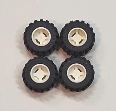 LEGO MONTAJE RUEDA Y NEUMÁTICO 6014bc05 11mm D x 12mm LOTE DE 4 BLANCO 6014b / 87697 Foto 1 de 3