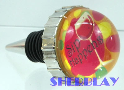 Tapón de botella de vino decorativo Ganz SIP SUCEDE caprichoso corcho coleccionable Foto 1 de 4