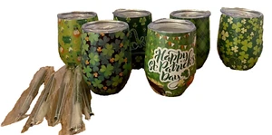 6 Stck. Happy St Patrick's Day Edelstahl Becher Bulk 12 Unzen Kleeblatt Win... - Bild 1 von 12