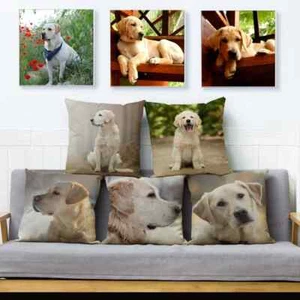Cute Labrador Dog Pillowcase Decor Pet Animal Printed Cushion Cover - Picture 1 of 42