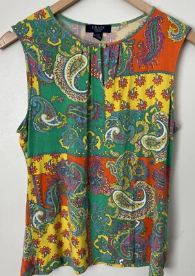 Chaps Colorido Tanque Cachemira Verde Amarillo Naranja Pequeño Medio Verano Diversión Foto 1 de 4