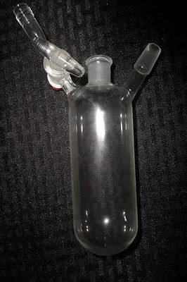 Ace Glass 2-Neck Schlenk 200mL AirLess Reaction Flask Glass Stopcock 14/20 GL-14 - Image 1 of 4