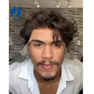 Prestyled Wave Short Pixie Cut Male Wig Human Hair Full Lace Curly Wig for Men - Image 1 of 4