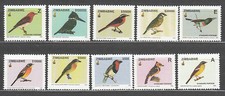 Zimbabwe Posta Yvert 554/63 MNH Fauna Uccelli