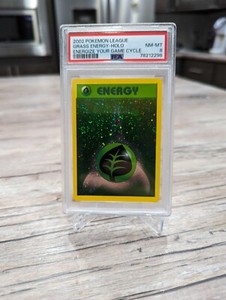 PSA 8 MINT Grass Energy REVERSE HOLO League Energize Your Game Pokemon Card 