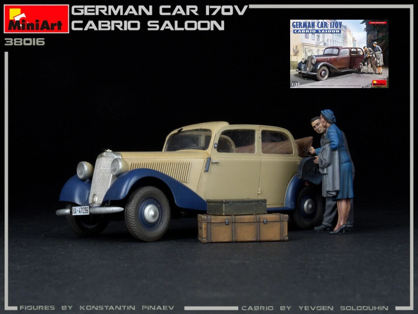 Modellino auto kit di montaggio Miniart  GERMAN CAR 170V CABRIO model KIT 1:35 - Immagine 1 di 1