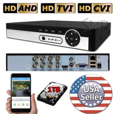Sikker 8 Ch Channel DVR recorder with 1TB hard drive support hikvision TVI 1080P