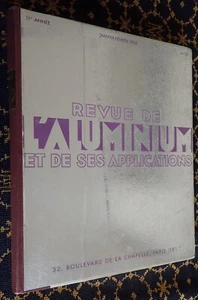 REVUE DE L'ALUMINIUM & APPLICATIONS~1934~~ - Picture 1 of 24