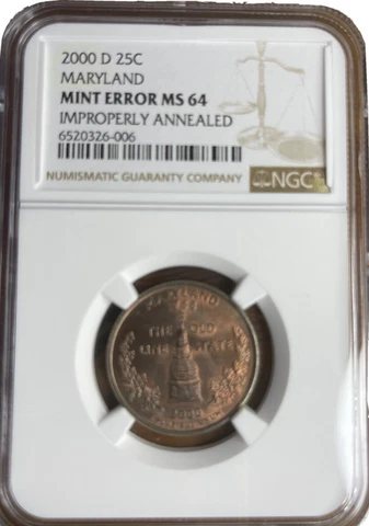 2000 D Maryland MS 64 Improperly Annealed Cover