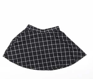 F&F Girls Black Check Cotton Blend Flare Skirt Size 10-11 Years - Picture 1 of 12