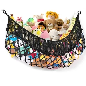 Extra Large Stuffed Animal Net Hammock - 56'' Long/Handwoven Macrame/Black To... - Picture 1 of 6