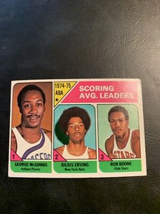 #221 Julius Erving George Mcginnis Ron Boone Leaders￼    1975 76 Topps￼ Cb33