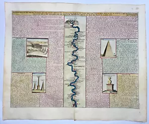 NIL & PYRAMIDEN ÄGYPTEN 1720 HENRI CHATELAIN GROSS ANTIK ANSICHT 18. JAHRHUNDERT - Bild 1 von 11