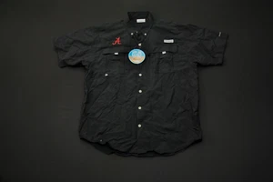 NWT Alabama Crimson Tide University Black Shirt Columbia PFG 3525CS - Picture 1 of 5