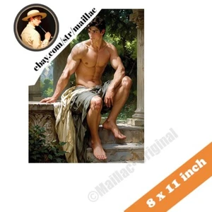 Junger Mann ohne Hemd in drapierter Toga - Klassische Schönheit - Gay Art Poster - 2458 - Bild 1 von 2