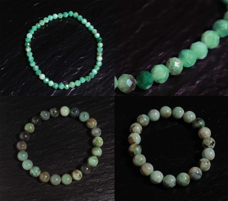 Smaragd Edelstein Armband facettiert Rund 4mm 8mm 10mm Natur Stretch Steinschatz - Bild 1 von 1
