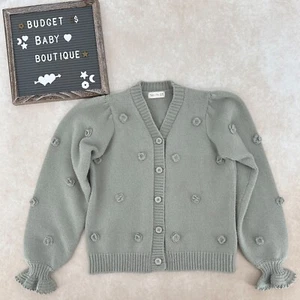 RYLEE + CRU Green Flower Cardigan Sweater Size 12-14Y - Picture 1 of 3