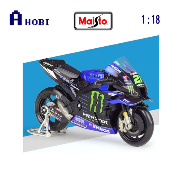 Miniatura moto de corrida Yamaha GO YZR-M1 GP Maisto motinha metal