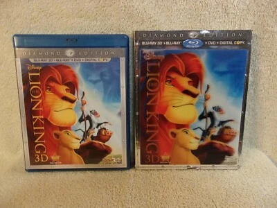 The Lion King (Blu-Ray 3D, Blu-ray / DVD, 2011, 4-Disc) W/ LENTICULAR SLIP  MINT - Image 1 of 4