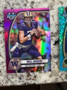 2024 BOWMAN U CHROME FUSHIA REFRACTOR CARD /150 WASHINGTON WILL ROGERS #185 - Picture 1 of 1
