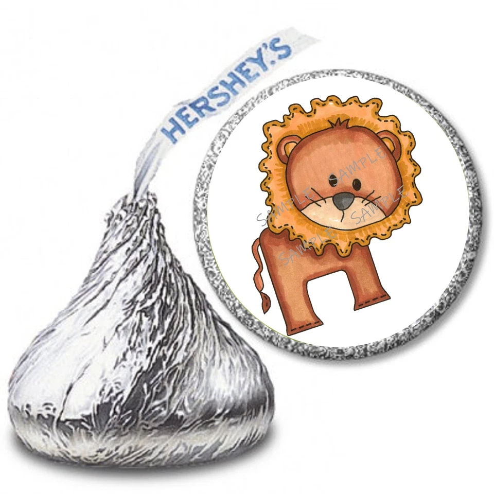 108 LINDAS etiquetas adhesivas de beso Hershey animal de safari de león envoltorios de dulces Foto 1 de 1