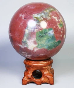 257 g ¡Hermoso! Bola de esfera de cristal de jaspe ágata de océano natural Madagascar - Imagen 1 de 12