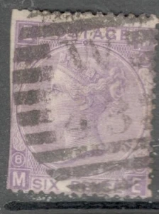 GB Victoria - SG 108 - 6d Dull Violet - Plate 8 - Used Cat £80.00 - Clipped Edge - Picture 1 of 1