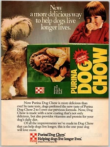 1985 Purina Dog Chow Made With New Coating Print Ad - Picture 1 of 1