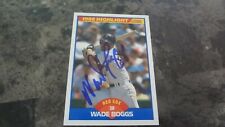 1989 SCORE HIGHLIGHT WADE BOGGS   AUTOGRAPHED BASEBALL CARD