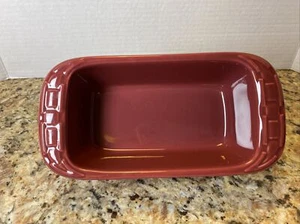 Longaberger Pottery Woven Traditions Small Loaf Dish - Paprika Color - Picture 1 of 10