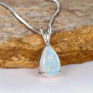 For Mother Days Blue Fire Opal Crystal Pendant Healing Protection Chain Necklace - Picture 1 of 5