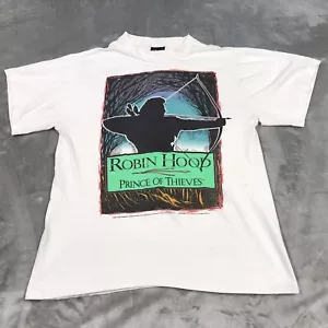 Camisa De Colección Robin Hood Príncipe de los Ladrones Película Grande Agujeros Angustiados Manchas 1991 - Imagen 1 de 14