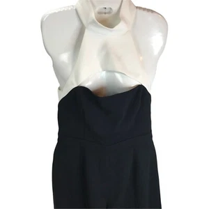 Jay Godfrey Sprott Jumpsuit Size 6 Wide Leg Color block black white colorblock - Picture 1 of 12