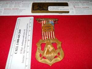 ANTIKES PATRIOTISCHES FAHNENBAND FREIMAURER STIL MECHANIKER LOGE ZEREMONIE ABZEICHEN - Bild 1 von 12
