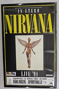 Nirvana 1994 poster concerto incorniciato, Boblingen Germania - Foto 1 di 2
