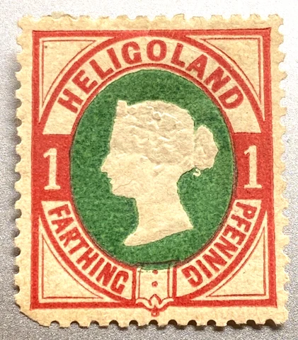 1875 1pf HELIGOLAND QUEEN VICTORI Mi.11 VF MH OG GB DEUTSCHES REICH Red & Green Cover