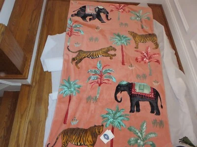 Toalla de playa de algodón de gran tamaño John Robshaw Shiva Ginger 40"x70 Foto 1 de 4