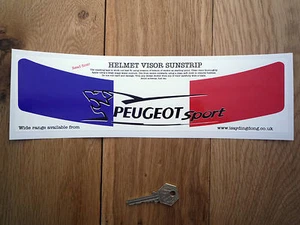 PEUGEOT SPORT French Tricolore CASCO VISERA SUNSTRIP Pegatina Car Rally Race Lion - Imagen 1 de 1