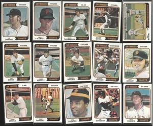 Signed 1974 Topps SAN FRANCISCO GIANTS Lot X15 💎 In Person Autographs Auto - Picture 1 of 1