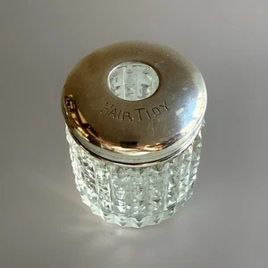 Antique English Sterling & Cut Glass Vanity Jar, Chester 1944 - Picture 1 of 8