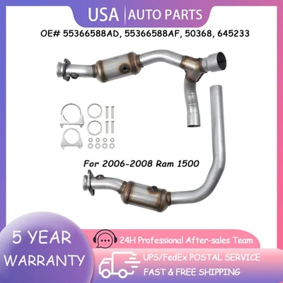 1 set Catalytic Converter For 2006-2008 Dodge Ram 1500 50368 55366588AF 3.7 4.7L Foto 1 de 4