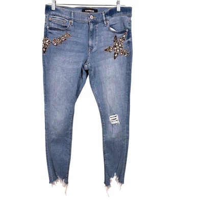 Pantalones Express Jegging Para Mujer Talla 12L Elastizados Tobillo Legging Tiro Medio Adorno Foto 1 de 4