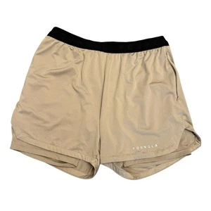 Young LA Cómodos Pantalones Cortos Hombres XL Bronceados Bolsillos Gimnasio Malla Forrados Deportivos Ropa de Calle - Imagen 1 de 5