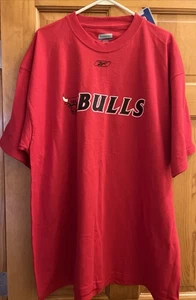 Reebok Chicago Bulls NBA Red Mens T-Shirt Size XL - Picture 1 of 7
