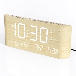 Digital Alarm Clock for Bedrooms, with Temperature & Humidity, Weekday/Weeken... - Picture 1 of 8